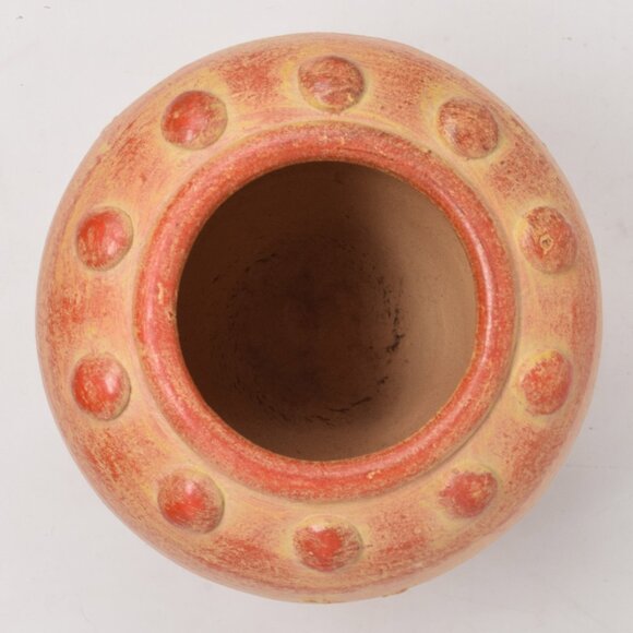 Pottery Ginger Jar Planter Pot Orange Vase Decor Stoneware Rustic Cottagecore - Picture 5 of 10